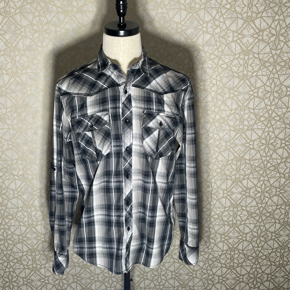 Rerun Black and Gray Plaid Shirt